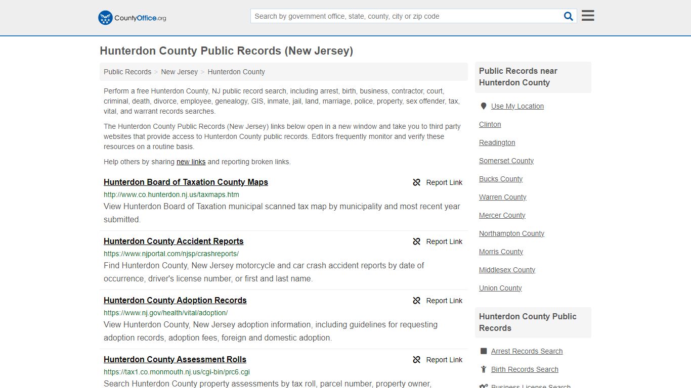 Public Records - Hunterdon County, NJ (Business, Criminal, GIS ...