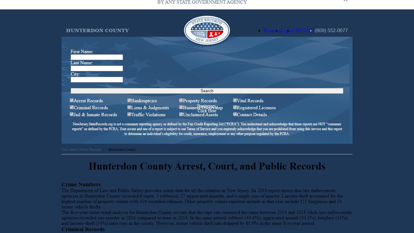 Hunterdon County Arrest, Court, and Public Records