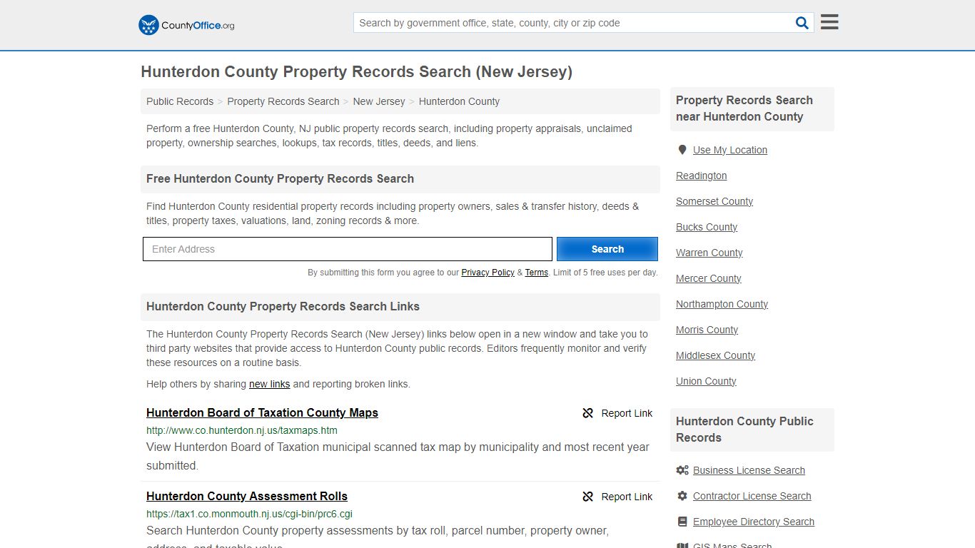 Hunterdon County Property Records Search (New Jersey) - County Office